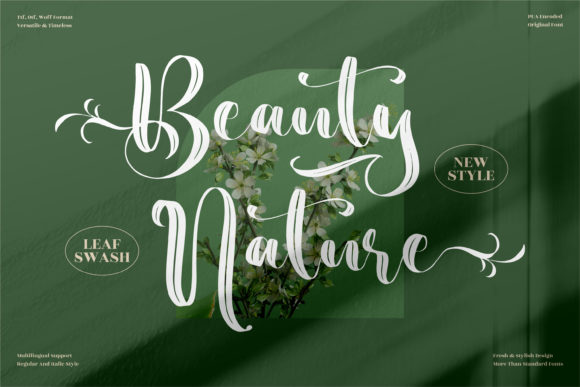 Beauty Nature: A Script Handwritten Font for Editorial Design and Branding